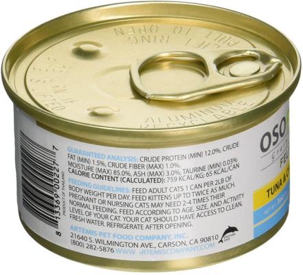 Show full view: Artemis Osopure Tuna & Chicken Recipe in Gravy Grain-Free Canned Cat Food, 3-oz, case of 24 slide 4 of 6