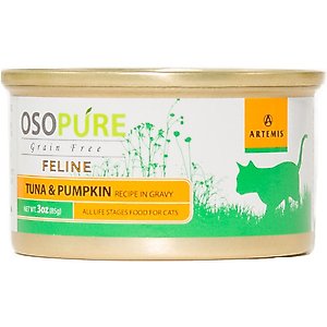 Artemis Osopure Tuna & Pumpkin Recipe in Gravy Grain-Free Canned Cat Food, 3-oz, case of 24