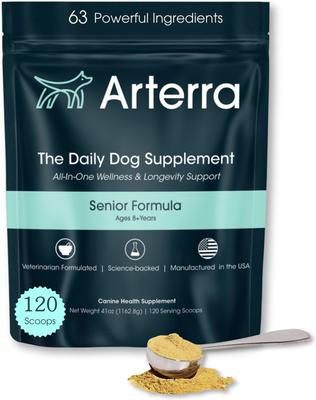 Show full view: Arterra The Daily Dog Supplement Multivitamin + Joint Support Powder Supplement for Senior Dogs, 120 Scoops slide 1 of 11
