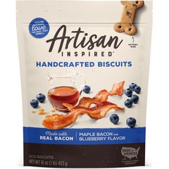 Artisan Inspired Maple Bacon & Blueberry Flavor Biscuits Dog Treats, 16-oz bag