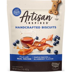 Artisan Inspired Maple Bacon & Blueberry Flavor Biscuits Dog Treats, 16-oz bag