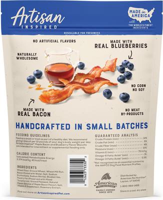 Show full view: Artisan Inspired Maple Bacon & Blueberry Flavor Biscuits Dog Treats, 16-oz bag slide 4 of 11
