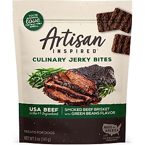 Artisan Inspired Smoked Beef Brisket & Green beans Jerky Dog Treats, 5-oz bag