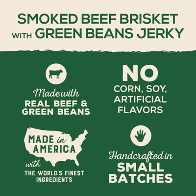 Show full view: Artisan Inspired Smoked Beef Brisket & Green beans Jerky Dog Treats, 5-oz bag slide 6 of 10