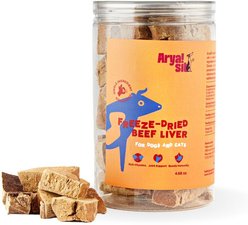 Arya Sit Beef Liver Freeze-Dried Dog Treats, 4.68-oz jar