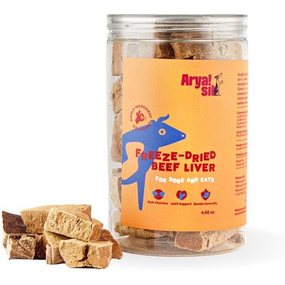 Arya Sit Arya Sit Beef Liver Freeze-Dried Dog Treats, 4.68-oz jar