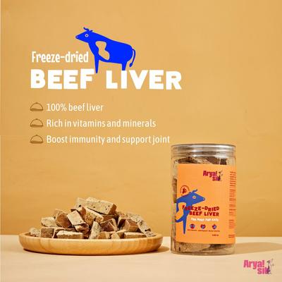 Show full view: Arya Sit Beef Liver Freeze-Dried Dog Treats, 4.68-oz jar slide 4 of 9