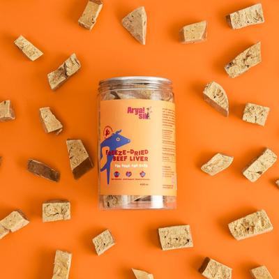 Show full view: Arya Sit Beef Liver Freeze-Dried Dog Treats, 4.68-oz jar slide 8 of 9