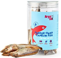 Arya Sit Capelin Freeze-Dried Dog Treats, 3-oz jar