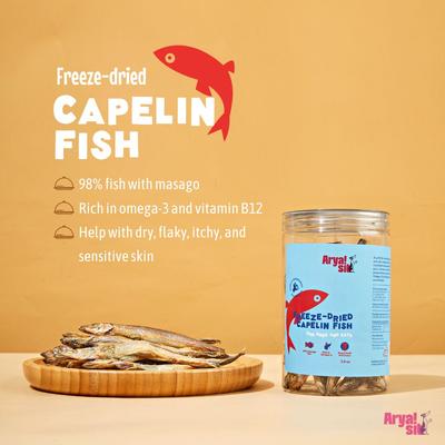 Show full view: Arya Sit Capelin Freeze-Dried Dog Treats, 3-oz jar slide 4 of 10