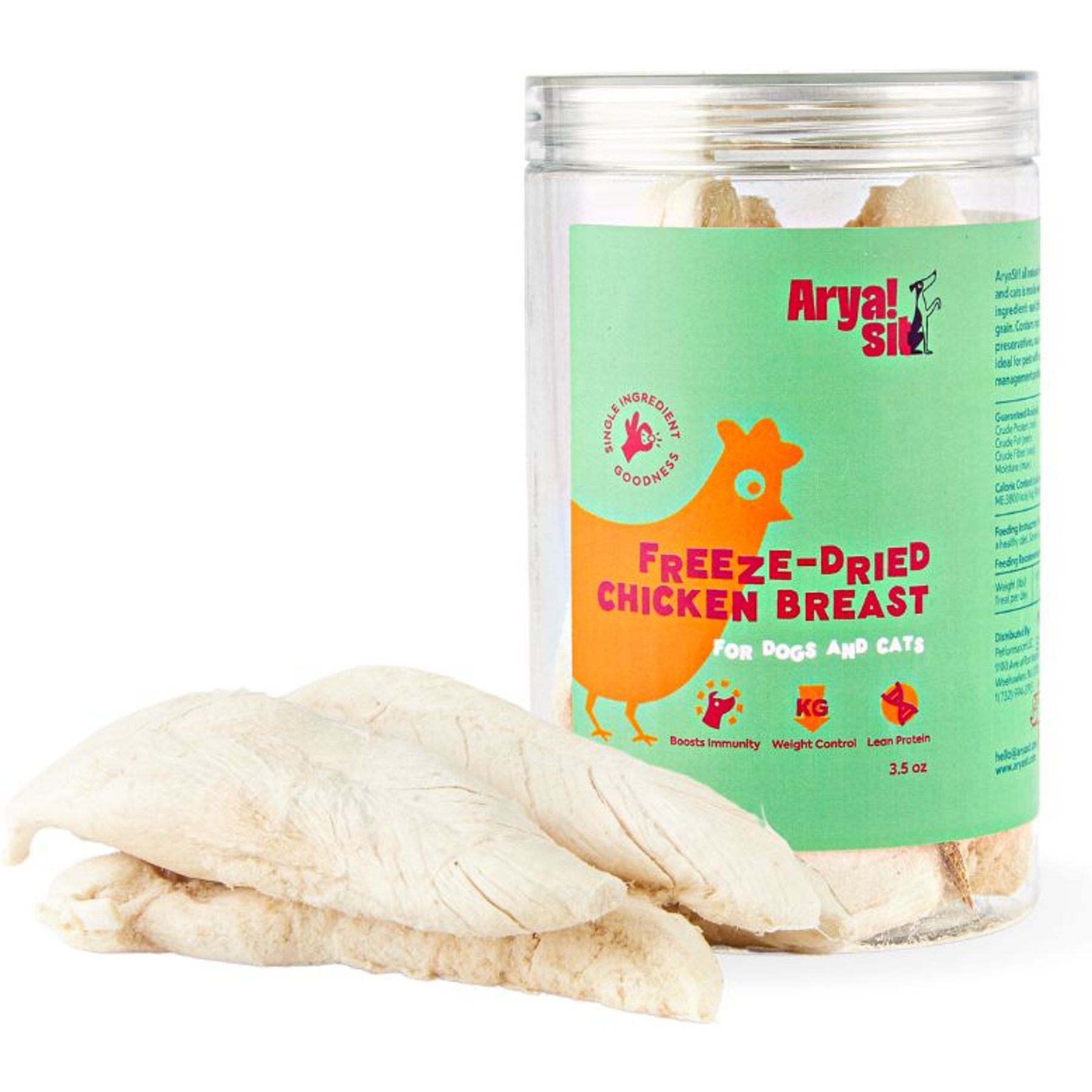 Arya Sit Chicken Breast Freeze-Dried Dog Treats, 3.5-oz jar