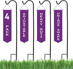 Ashman Adjustable Shepherd Hook, Black, 4 count