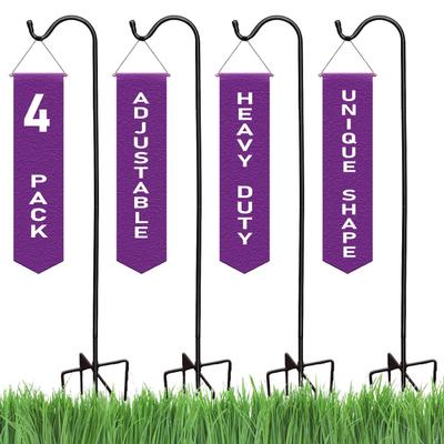 Show full view: Ashman Adjustable Shepherd Hook with 4 Prongs, Black, 4 count slide 1 of 6