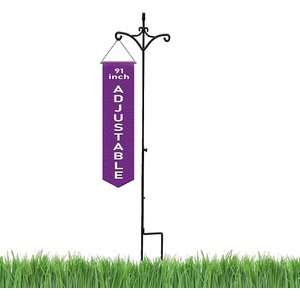 Ashman Adjustable Shepherds Hook with Twin Hooks, 91-in, 1 count