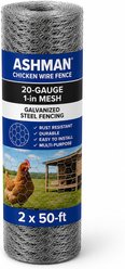 Ashman Chicken Wire Fence 20-Gauge 1-in Mesh Galvanized Steel Fencing, 2 x 50-ft