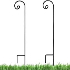 Ashman Curled Shepherd Hook, Black, 2 count