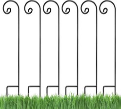 Ashman Curled Shepherd Hook, Black, 6 count