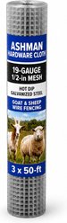 Ashman Hardware Cloth 19-Gauge 1/2-in Mesh Hot Dip Galvanized Steel Goat & Sheep Wire Fencing, 3 x 50-ft