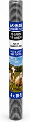 Ashman Hardware Cloth 23-Gauge 1/4-in Mesh Hot Dip Galvanized Steel Goat & Sheep Wire Fencing, 4 x 10-ft