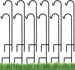 Ashman Premium Metal Shepherd Hook, 12 count