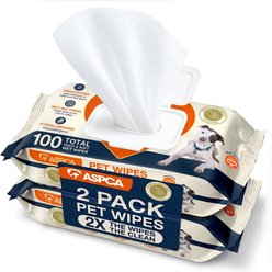 ASPCA Gentle Cleansing for Sensitive Skin Coconut Vanilla Scent Dog & Cat Grooming Wipes, 200 count