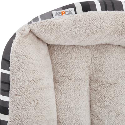 Show full view: ASPCA Microtech Striped Bolster Dog Bed, Gray slide 5 of 7