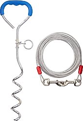 Aspen Pet Easyturn Stake with 20-ft Tie-out Cable, Large, 18-in