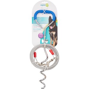 Aspen Pet Easyturn Stake with 20-ft Tie-out Cable, Large, 18-in
