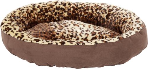 Show full view: Aspen Pet Round Animal Print Bolster Cat & Dog Bed, Color Varies slide 4 of 8