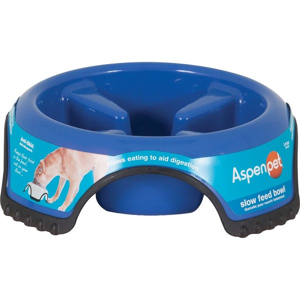 Aspen Pet Skid Stop Slow Feeder Dog Bowl