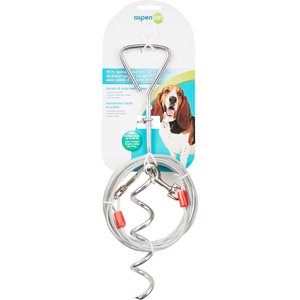 Aspen Pet Spiral Stake with 20-Ft Tie-out Cable, Medium, 16-in