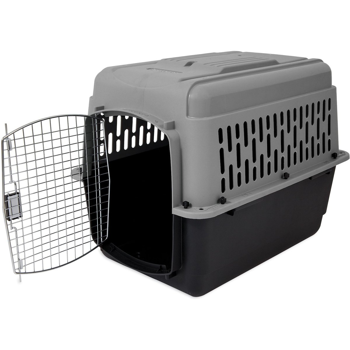 Aspen Pet Traditional Dog & Cat Kennel, Gray/Black, 32-in