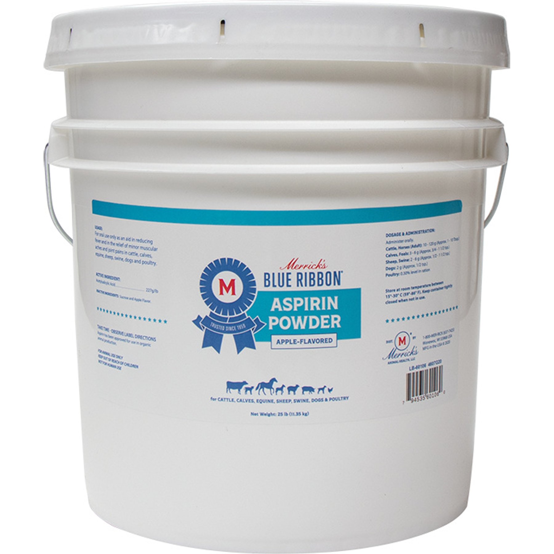 Aspirin (Generic) Powder Apple Flavored for Horses, 25-lb bucket