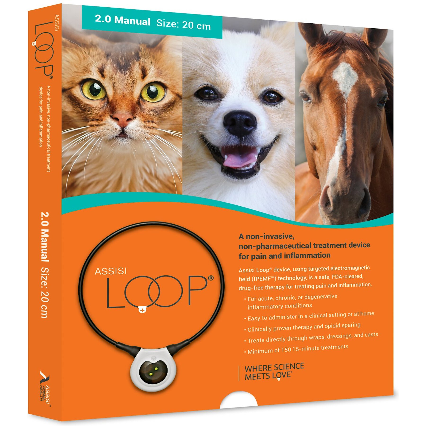 Assisi Animal Health 2.0 Manual Dog & Cat Loop, 20-cm
