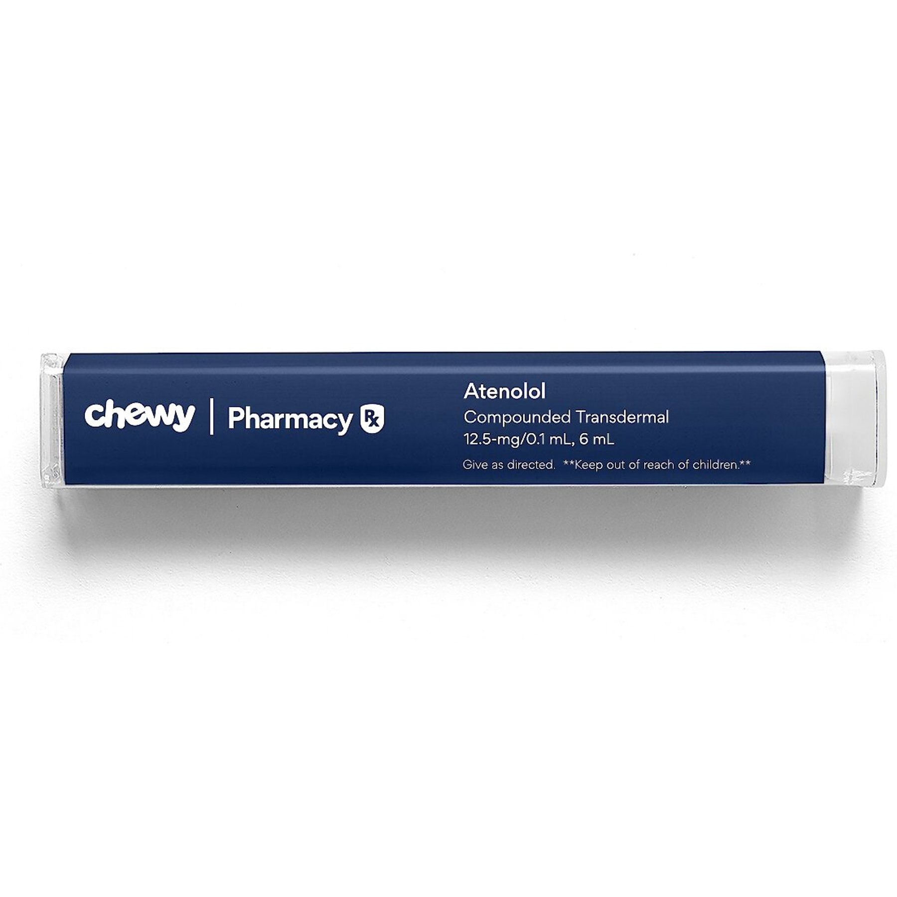 Atenolol Compounded Transdermal Cream, 12.5 mg/0.1 mL, 6 mL for Veterinary use (2 clicks=0.1 mL)