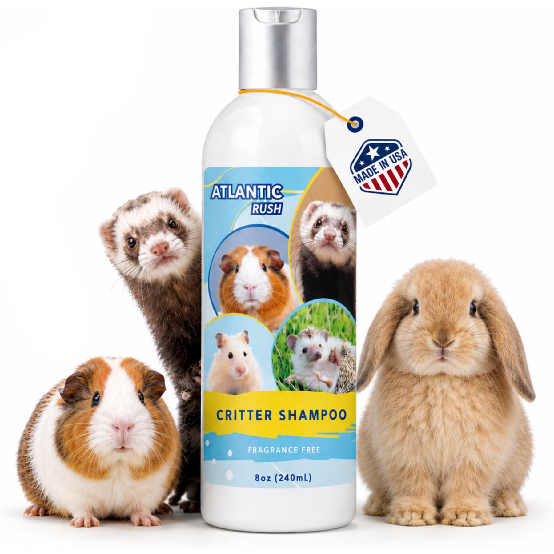 Atlantic Rush Critter Shampoo Detergent & Frangrance Free Small Pet Shampoo, 8-fl oz bottle