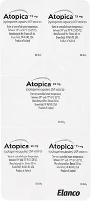 Show full view: Atopica (Cyclosporine Modified) Capsules for Dogs, 25-mg, 15 capsules slide 2 of 12