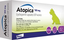 Atopica (Cyclosporine Modified) Capsules for Dogs, 50-mg, 30 capsules