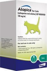 Atopica (Cyclosporine) Oral Solution USP MODIFIED for Cats, 100 mg/mL, 5-mL