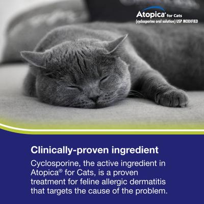 Show full view: Atopica (Cyclosporine) Oral Solution USP MODIFIED for Cats, 100 mg/mL, 5-mL slide 2 of 12