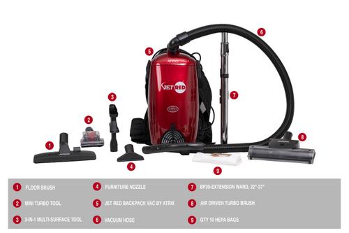 Show full view: Atrix Jet Red HEPA Backpack Vacuum slide 2 of 6