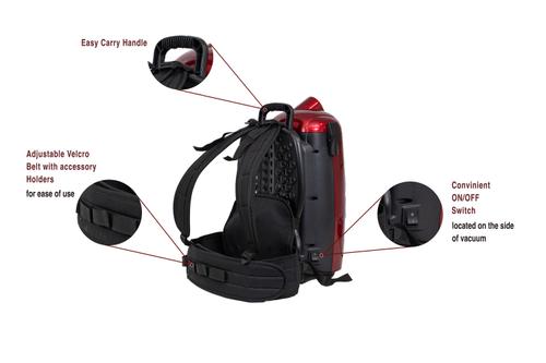 Show full view: Atrix Jet Red HEPA Backpack Vacuum slide 3 of 6