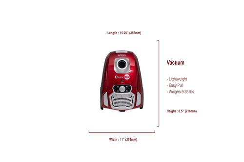 Show full view: Atrix Ragnar Red HEPA Canister Vacuum slide 6 of 6