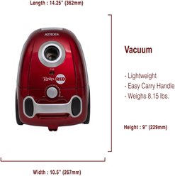 Atrix Rebel Red HEPA Canister Vacuum slide 2 of 8