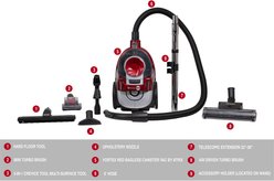 Atrix Vortex Red Bagless HEPA Canister Vacuum slide 2 of 9