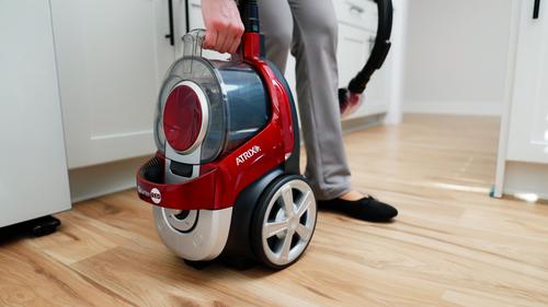Show full view: Atrix Vortex Red Bagless HEPA Canister Vacuum slide 6 of 9