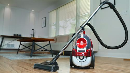 Show full view: Atrix Vortex Red Bagless HEPA Canister Vacuum slide 5 of 9