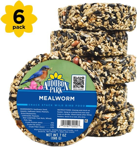 Audubon Park Mealworm Snack Stack Seed Wild Bird Food, 8.5-oz box, 6 count