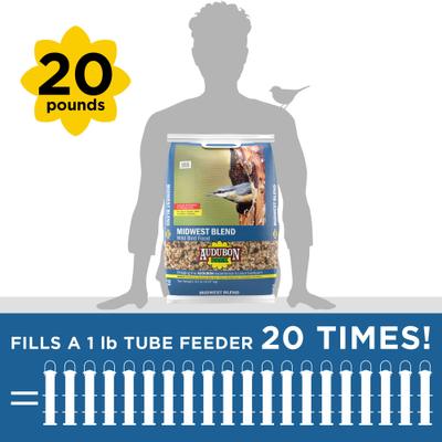 Show full view: Audubon Park Midwest Blend Wild Bird Food, 20-lb bag slide 5 of 10