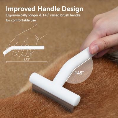 Show full view: aumuca Pet Deshedding Tool for Short-Haired Dogs & Cats, White slide 7 of 12